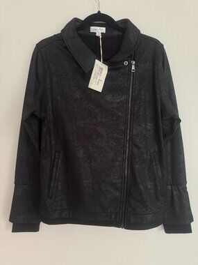 Grace & Lace Women Black Zip Up Long Sleeves Bomber Jacket Size XL  NWT